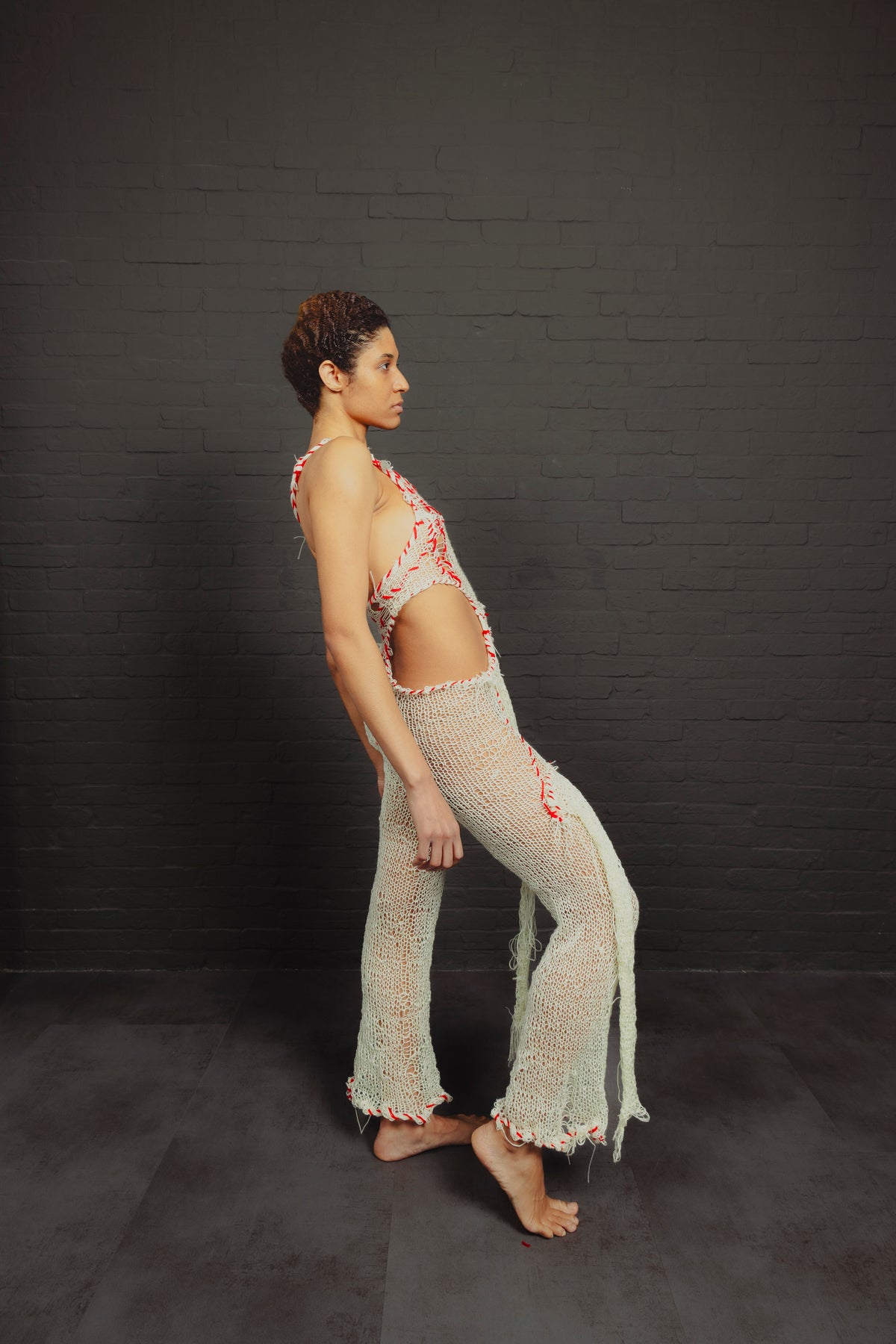 One-Shoulder Knit Sculpture